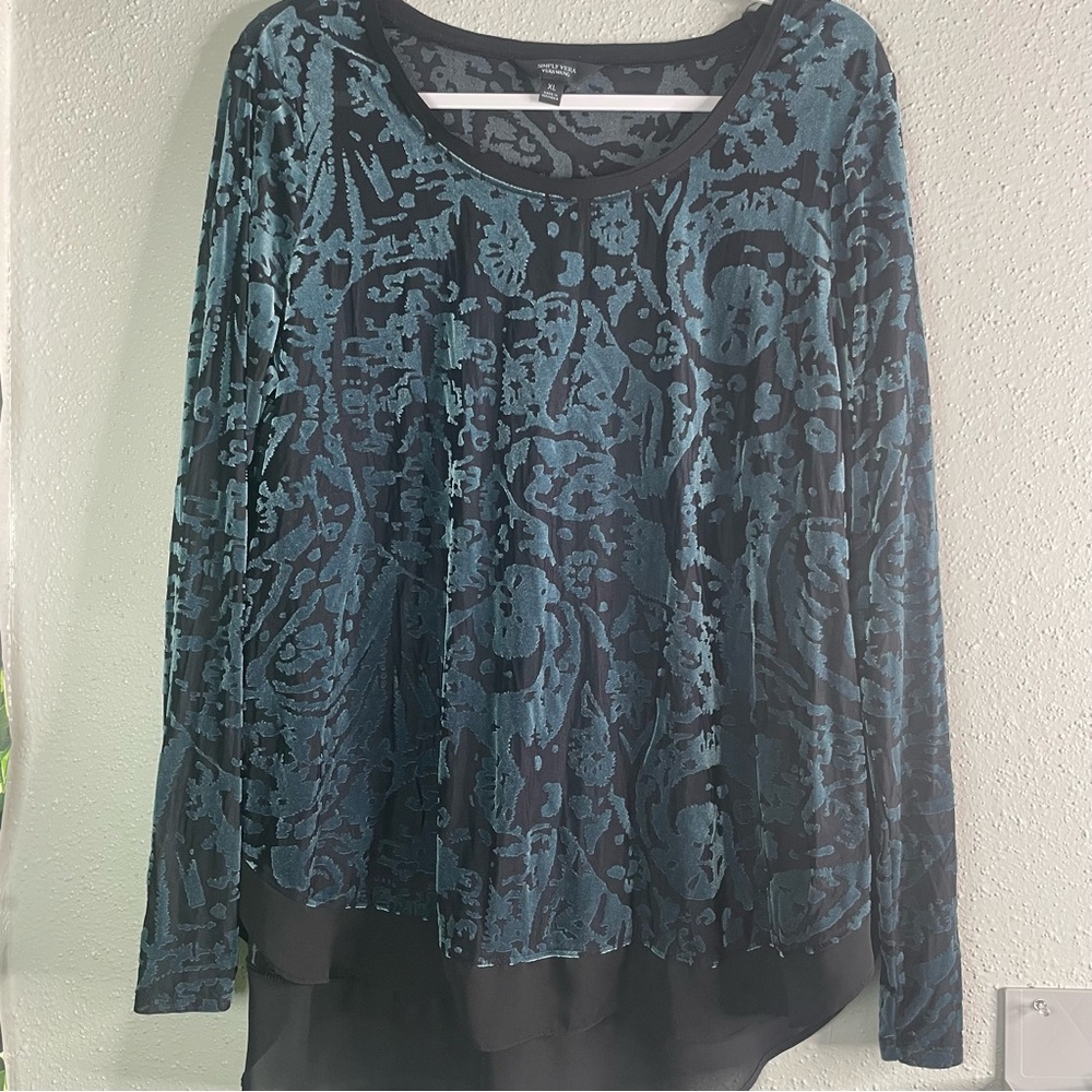 Simply Vera Wang See through Green Top